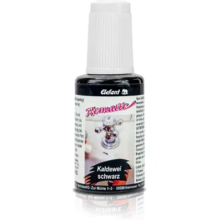 Remalle Emaille Paste Emaillepaste Emaillelack Reparaturlack von Elefant, in schwarz oder Weiss, je 20 ml (schwarz)