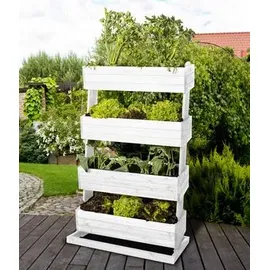 hecht-international Hochbeet Cube 4 82 x 50 x 145 cm Weiß