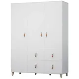 Deine Möbel 24 Kinderkleiderschrank FAGOT 150 x 201 x 55 cm Holzwerkstoff weiß