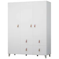 Deine Möbel 24 Kinderkleiderschrank FAGOT 150 x 201 x 55 cm Holzwerkstoff weiß