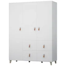 Deine Möbel 24 Kinderkleiderschrank FAGOT 150 x 201 x 55 cm Holzwerkstoff weiß