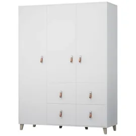 Deine Möbel 24 Kinderkleiderschrank FAGOT 150 x 201 x 55 cm Holzwerkstoff weiß