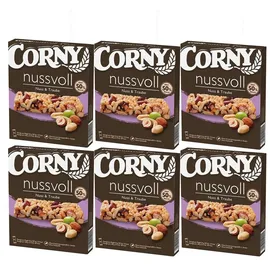 Protein-Müsliriegel Corny nussvoll Nuss und Traube einzeln verpackte Riegel 96g 6er Pack