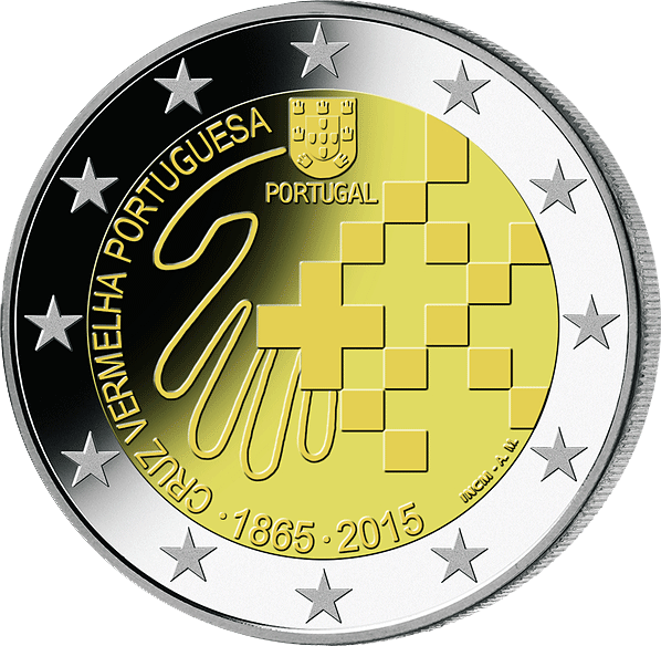 2 Euro Gedenkmünze "Gründung des Portugiesischen Roten Kreuzes" 2015 aus Portugal