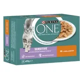 Purina ONE SENSITIVE Nassfutter Katze Adult zarte Stückchen in Sauce 8x85 g