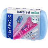 Curaprox Ortho Reiseset – Zahnspangen & Pflege Für Unterwegs | Ultraweiche Zahnbürste + Whitening-zahnpasta | Kompaktes Blaues Set Für Die Kieferorthopädische Hygiene