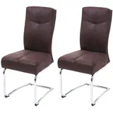 chefgastro Esszimmerstuhl Textil Braun 2er Set