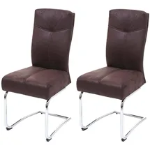 chefgastro Esszimmerstuhl Textil Braun 2er Set
