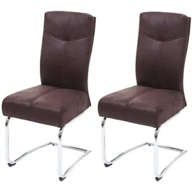 chefgastro Esszimmerstuhl Textil Braun 2er Set