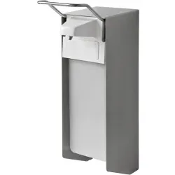 TEMDEX® Desinfektionsmittel- und Seifenspender, Edelstahl 118 867 , 1000 ml, kurzer Armhebel, Kunststoffpumpe