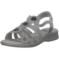 Jana Damen Sandalen flach Sommer Vegan, Grau 3 (Grau),