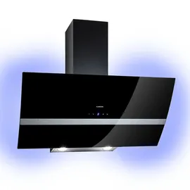 Klarstein Clara 90 Dunstabzugshaube Glas 509 m3/h Touch Ambiente-Licht Schwarz