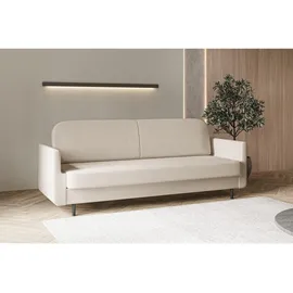 e-meubles Möblo Schlafsofa Beige, Holzwerkstoff, 3-Sitzer, 221x87x84 cm, Wohnzimmer - Couches, Schlafsofas