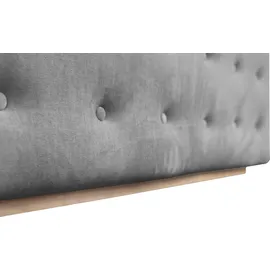 Home Affaire Polsterbett HOME AFFAIRE "Vaine", silber (silberfarben), B:171cm H:96cm L:245cm, Samtoptik (100% Polyester), Betten, Polsterbett, in 5 Breiten, auch in Länge 220 cm, incl. Roll-Lattenrost