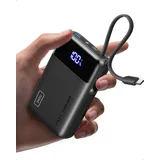 INIU 45W Power Bank, Ultra Klein 20000mAh mit Integriertem USB-C Kabel