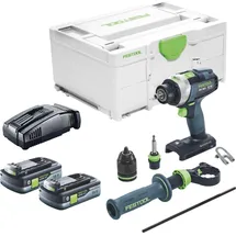 Festool TPC 18/4 I-Basic Akku Schlagbohrschrauber 18 V 75 Nm + 2x Akku 4,0 Ah + Schnellladegerät + Systainer