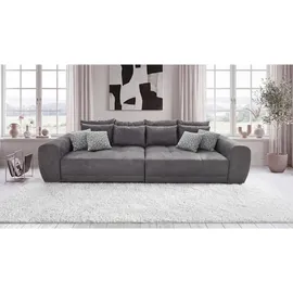 luma-home schönes für dein zuhause Big Sofa XXL B306/T134/H86 cm, bequeme Lounge Couch mit hochwertiger Federkernpolsterung, viele Kissen, Liegefläche 120 cm x 240 cm, angenehmer Mikrofaserstoff-Bezug in Grau