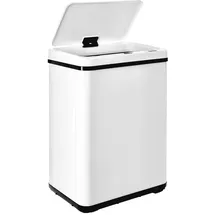 Wellhome Intelligenter Mülleimer ohne Beine mit automatischem Öffnen oder manuellem Kontakt, 40 l, Höhe: 55,5 x 35,5 x 26 cm, Weiß.