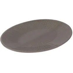 Ovale Platte Bohémia 41,5 cm grau - Ovale Steinzeugplatte Table Passion 41.5x32 cm