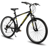 HH HILAND BAMCBASE 26 Zoll Mountainbike, Herren/Damen MTB mit 21 Gang, hochfester Stahlrahmen, V-Bremse, Hardtail Fahrrad für Erwachsene Schwarz