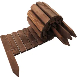 Aquagart Holz Rollzaun 200 x 30 cm dunkelbraun 3 St.