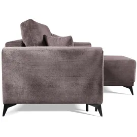 werk2 Ecksofa »Scandic L-Form«, Moderne Eckcouch in Cord, Sofa mit Schlaffunktion & Bettkasten