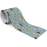 Muralo - Selbstklebende Bordüre - Tapetenbordüre Wandbördure - Dekorative Wandtatto für Wände, Möbel, Decken, Tapeten, Wandverkleidungen, Türen - Bunte Autos - Br.10cm x Hö.300cm