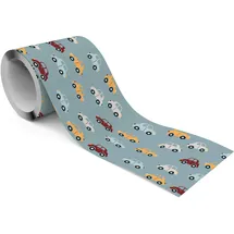 Muralo - Selbstklebende Bordüre - Tapetenbordüre Wandbördure - Dekorative Wandtatto für Wände, Möbel, Decken, Tapeten, Wandverkleidungen, Türen - Bunte Autos - Br.10cm x Hö.300cm