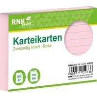 RNK Karteikarte liniert, 170 g/qm, DIN A7, rosa, 100