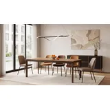WFL GROUP Elan 160 x 76 x 90 cm ausziehbar Eiche braun