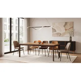 WFL GROUP Elan 160 x 76 x 90 cm ausziehbar Eiche braun