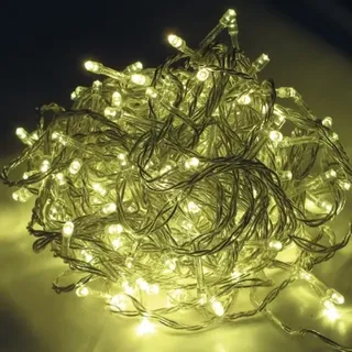 Lex 200er LED Lichterkette Außen Innen Partylicht Weihnachtslichterkette warmweiß : 200 LED ́s : Warmeiß : Transparent