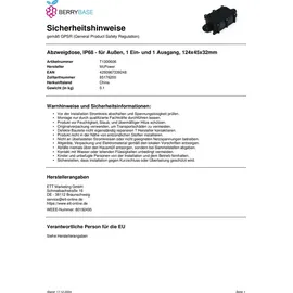 McPower Abzweigdose, IP68 - für Außen, 1 Ein- und 1 Ausgang, 124x45x32mm