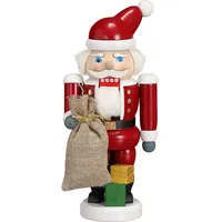 Seiffener Volkskunst Nussknacker Weihnachtsmann 21 cm rot