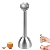 lvvhuan Eierschalensollbruchstellenverursacher, Eieröffner, Eierschäler, Eierköpfer Edelstahl, für Weiche Und Hartgekochte Eier Oder Rohe Eier(Silber)