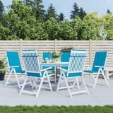 vidaXL Gartenstuhlauflagen 6 Stk. Blau 120x50x3cm Stoff