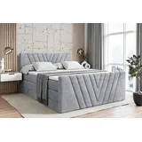 altdecor Boxspringbett ERNINA-Z KING - 160x200 - H3/H4 - Hellgrau