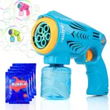 Blubbel Seifenblasenpistole, Seifenblasenmaschine, 150ml Tank Seifenblasenflüssigkeit, Automatische Seifenblasen Pistole, Blasen Kanone, Luftblasen Bazooka Bubble Gun, Geschenke für Kinder, Hochzeit