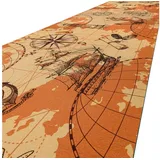 ANRO Küchenläufer Hochwertig GreenLine Flurläufer Teppichläufer Textil, Eckig, Höhe: 3 mm, Textil orange 52 cm x 300 cm x 3 mm