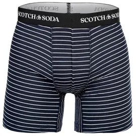 Scotch & Soda Boxershorts Solid Cotton Stretch Blau / Weiß XL 6er Pack