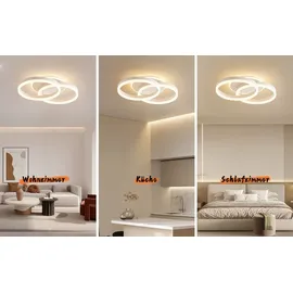 amdelne LED Deckenlampe Wohnzimmer 50cm 36W Deckenleuchte Moderne mit Fernbedienung Dimmbar, aus Metall+Acryl,Mit Nachtlicht Memory-Funktion, für Schlafzimmer, Esszimmer,Büro - Weiß