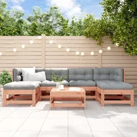 vidaXL 7-tlg. Garten-Lounge-Set Massivholz Douglasie - Braun