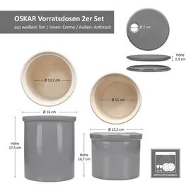 Mambocat Oskar Zwiebeltopf Knoblauchtopf grau 2-teiliges Set