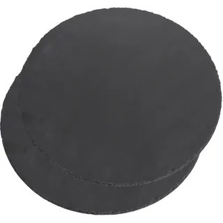 LDXDRU 2 x Schieferplatte Rund 30 cm Rundes Schieferplatte Servierplatte Deko Tablett Schieferplatten Schwarz Schieferplatte zum Servieren, Deko