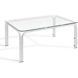 KONSIMO® Gartentisch RAMBE Gartentisch, hergestellt in der EU, handgefertigt, Loft, Stahlrahmen weiß 95 cm x 43 cm x 65 cm