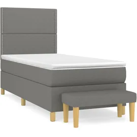 vidaXL Boxspringbett 100 x 200 cm Dunkelgrau