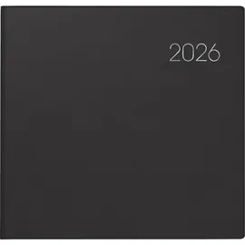 Brunnen Quadratkalender 766 21x20,5cm 1 Woche/2 Seiten Balacron-Einband schwarz 2026