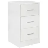 Wohnling Mid.you Nachtschrank Skyport Olav, Weiß, Metall, 3 Schubladen, 37x68x35 cm, Schlafzimmer, Nachttische