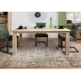 Massivmoebel24 Esstisch Mango 140x90x76 whitewash lackiert RAILWAY #399