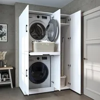 roomart Dora Waschmaschinenschrank 4 Farben 0 x 0 cm Weiß/Eiche/Anthrazit Eiche